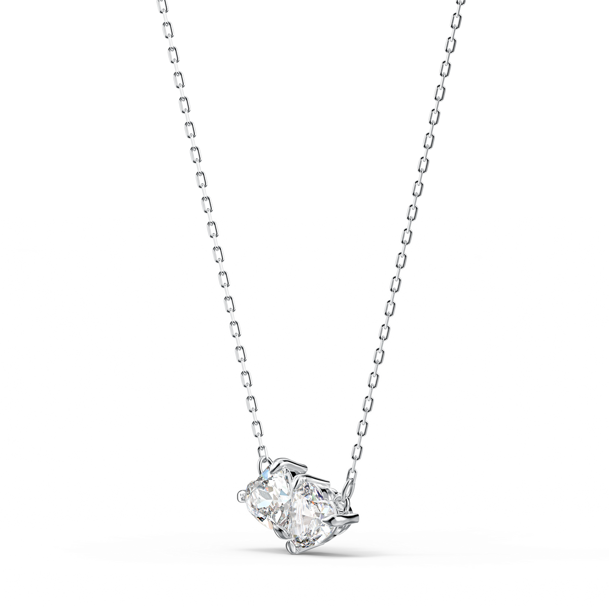 Mesmera necklace Heart, White, Rhodium plated