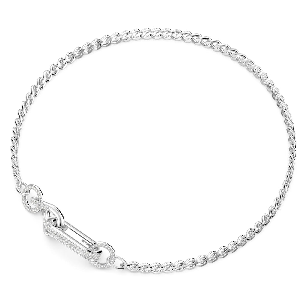 Dextera necklace Pavé, Mixed links, White, Rhodium plated - Shukha Online Store