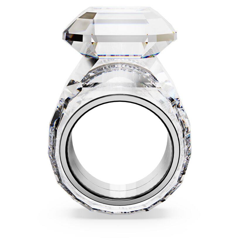 Lucent cocktail ring Octagon cut, White - Shukha Online Store