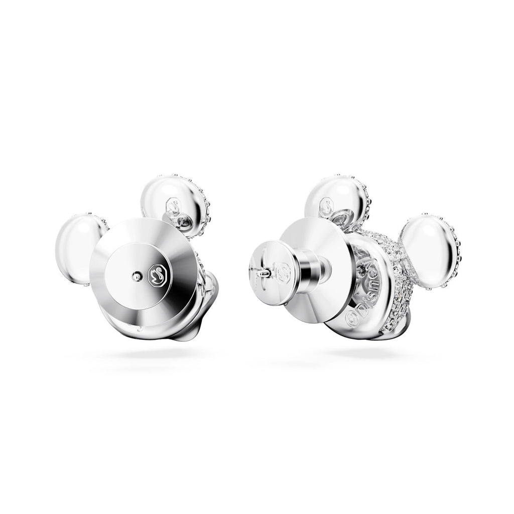 Disney Mickey Mouse stud earrings White, Rhodium plated - Shukha Online Store