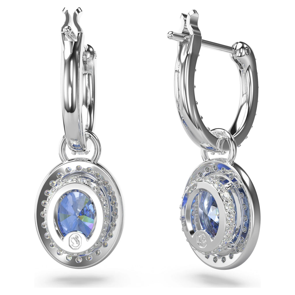 Constella drop earrings Oval cut, Blue, Rhodium plated - Shukha Online Store