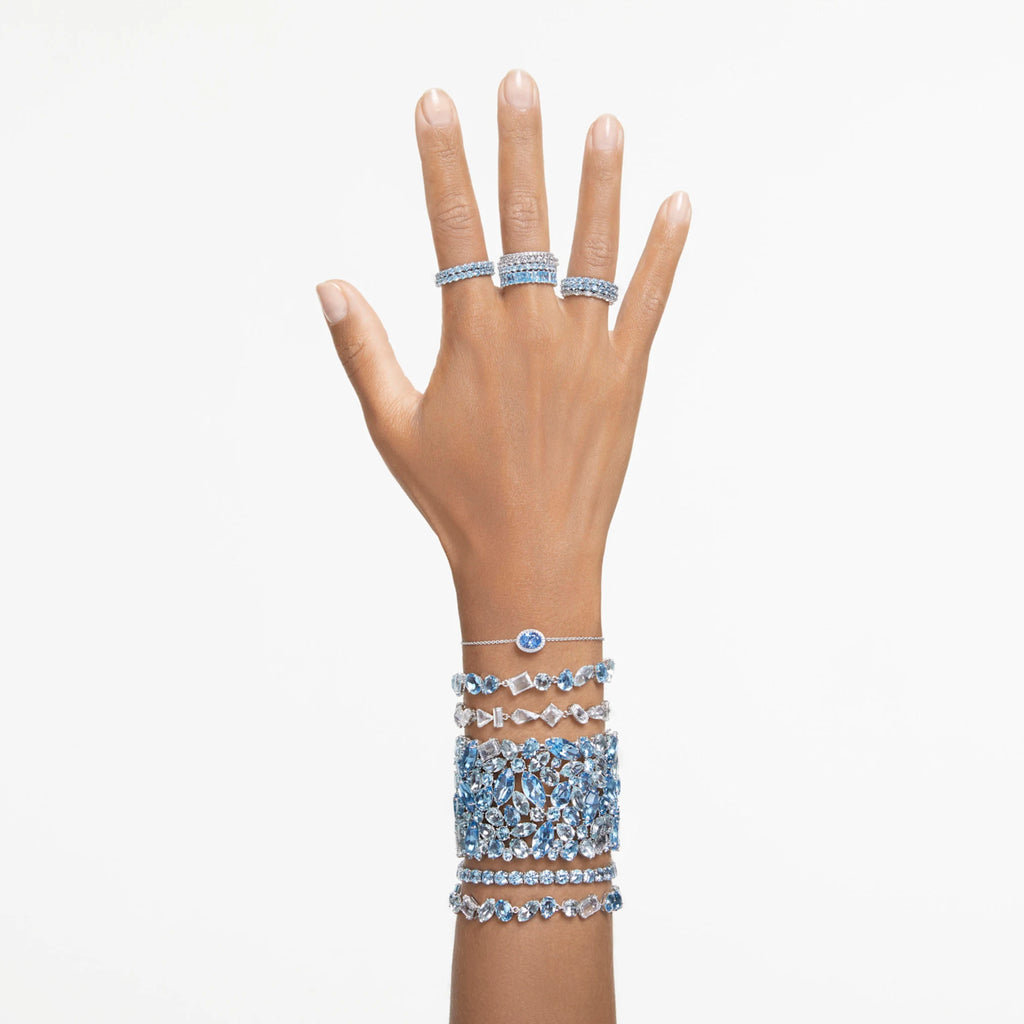 Constella bracelet Oval cut, Blue, Rhodium plated - Shukha Online Store
