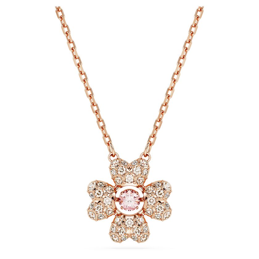 Idyllia pendant Clover, White, Rose gold-tone plated - Shukha Online Store