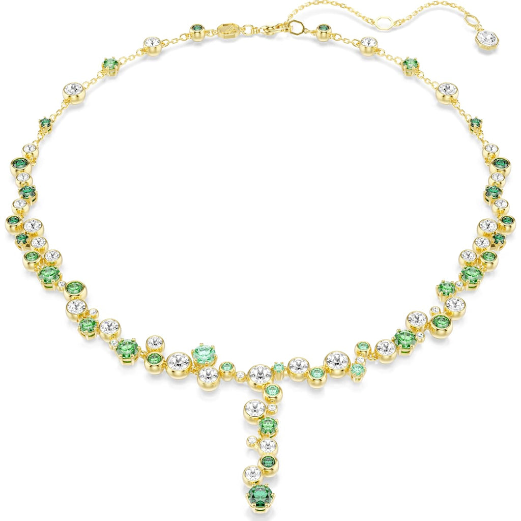 Constella Y necklace, Mixed cuts, Green, Gold-tone plated - Shukha Online Store