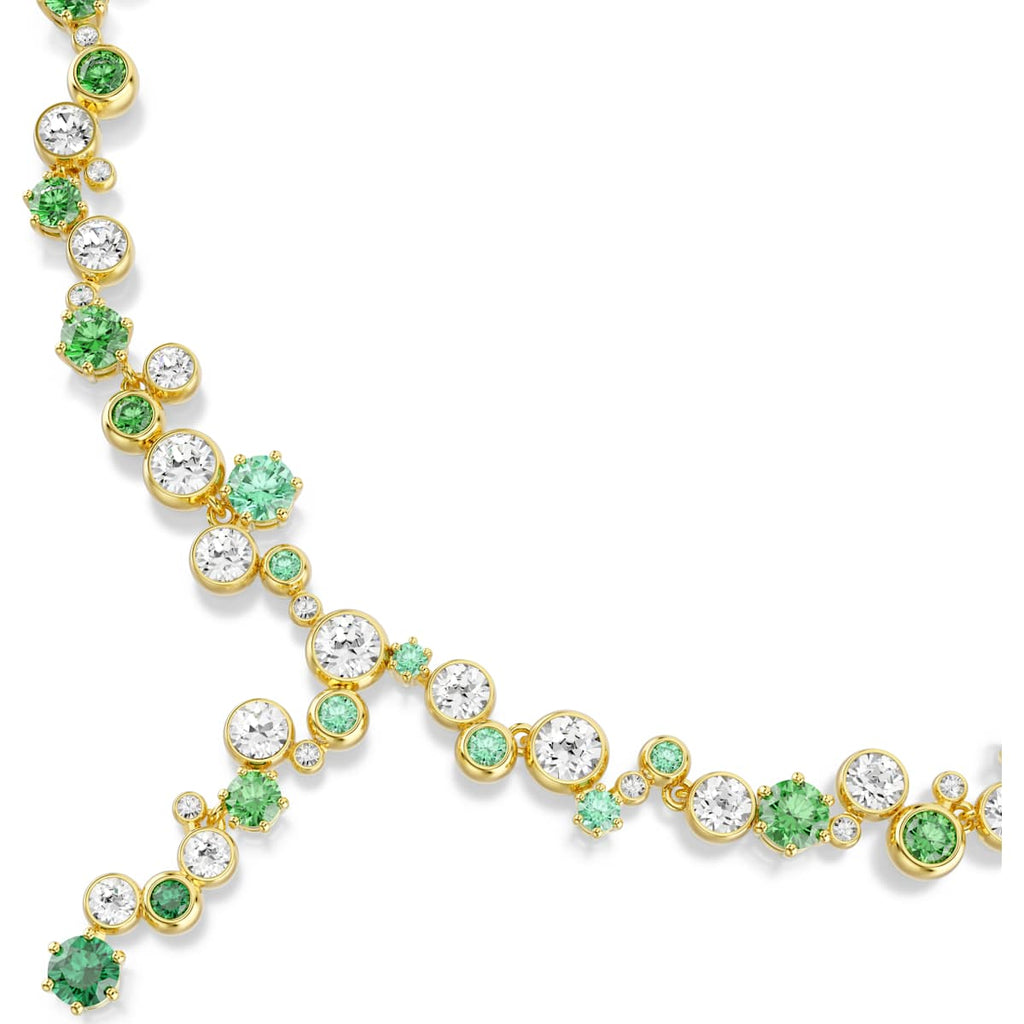 Constella Y necklace, Mixed cuts, Green, Gold-tone plated - Shukha Online Store