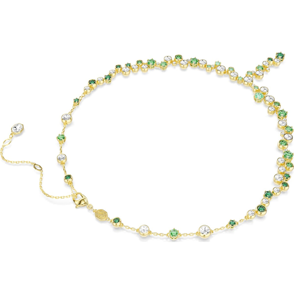 Constella Y necklace, Mixed cuts, Green, Gold-tone plated - Shukha Online Store