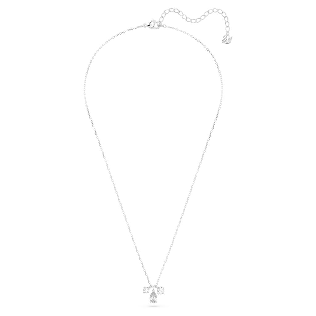 ATTRACT CLUSTER PENDANT, WHITE, RHODIUM PLATED - Shukha Online Store