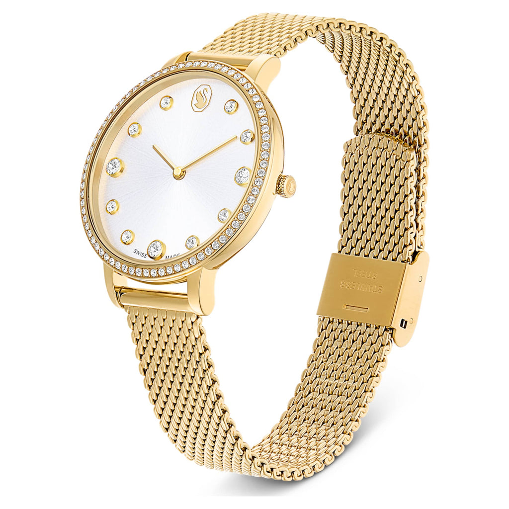 Clarica watch Swiss Made, Metal bracelet, Gold tone, Gold-tone finish ...