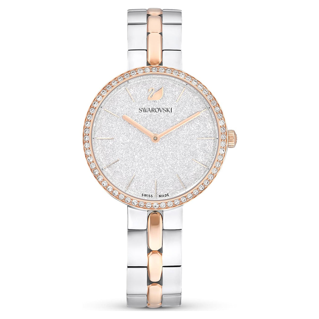 Cosmopolitan watch Swiss Made, Metal bracelet, White, Rose gold-tone finish - Shukha Online Store