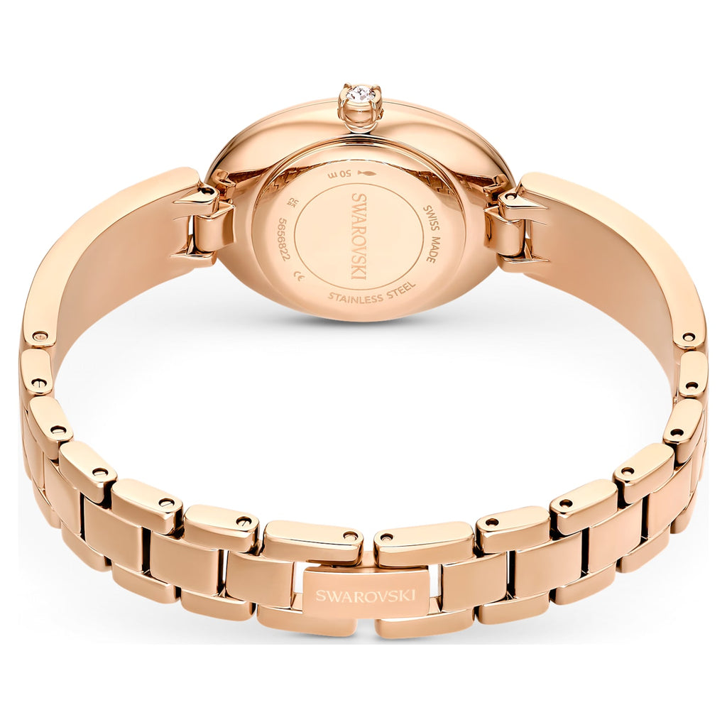 Crystal Rock Oval watch Swiss Made, Metal bracelet, Blue, Rose gold-tone finish - Shukha Online Store