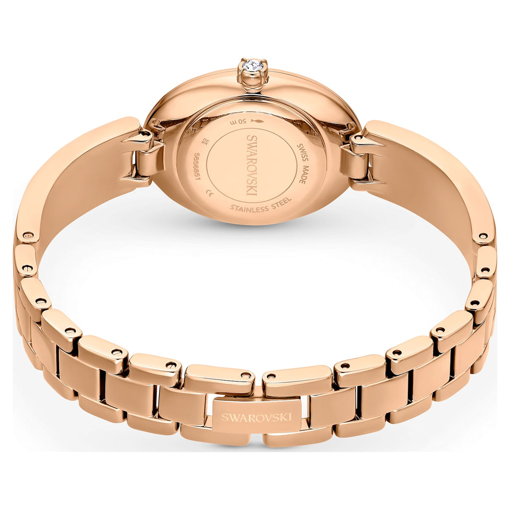 Crystal Rock Oval watch Swiss Made, Metal bracelet, Rose gold tone, Rose gold-tone finish - Shukha Online Store