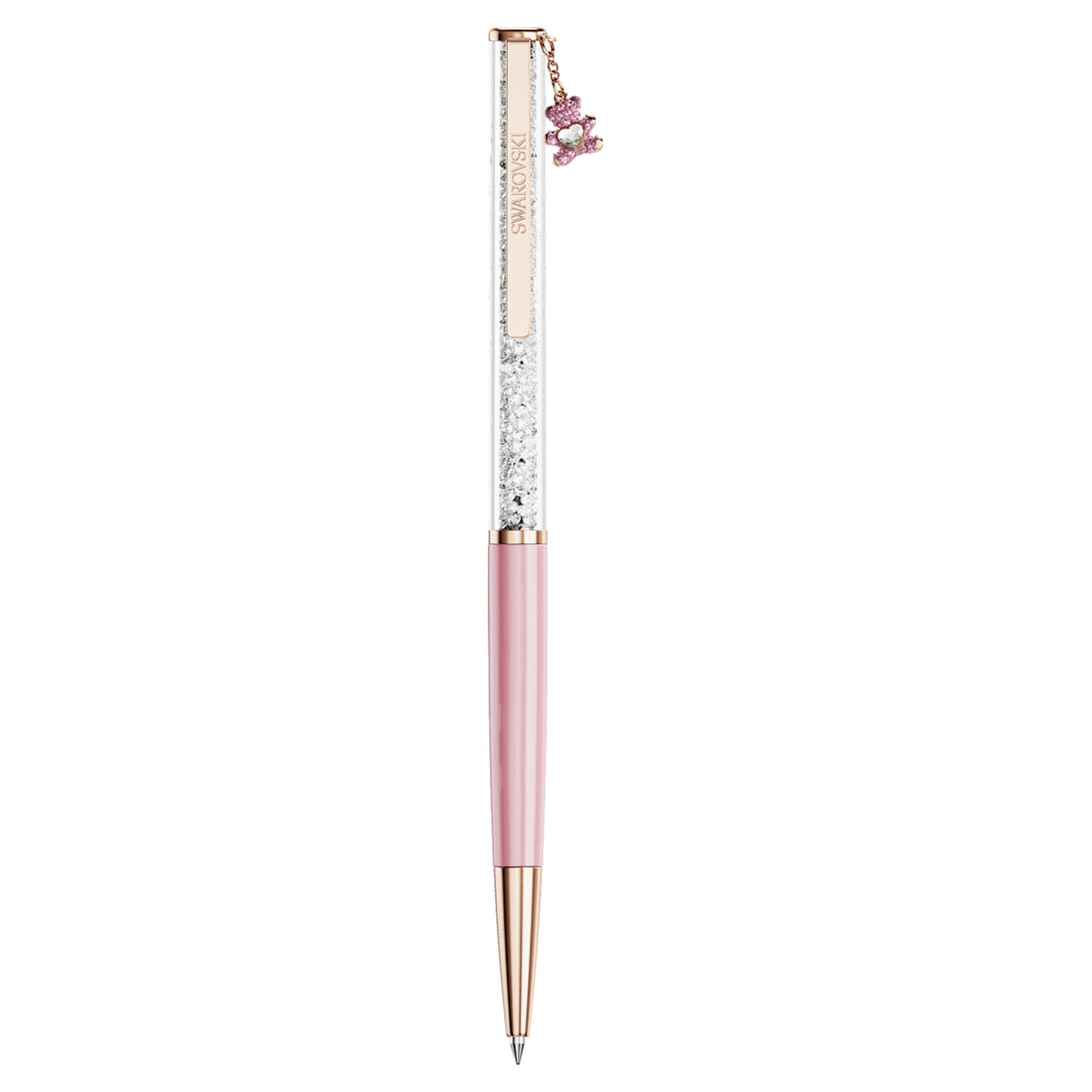 Crystalline ballpoint pen Teddy, Pink, Pink lacquered, Rose gold-tone