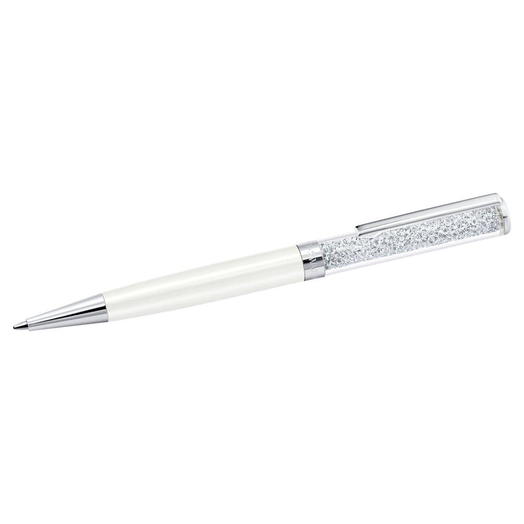 Crystalline ballpoint pen White, White lacquered, Chrome plated - Shukha Online Store