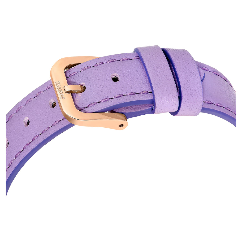 Crystalline Lustre watch Swiss Made, Leather strap, Purple, Rose gold-tone finish - Shukha Online Store