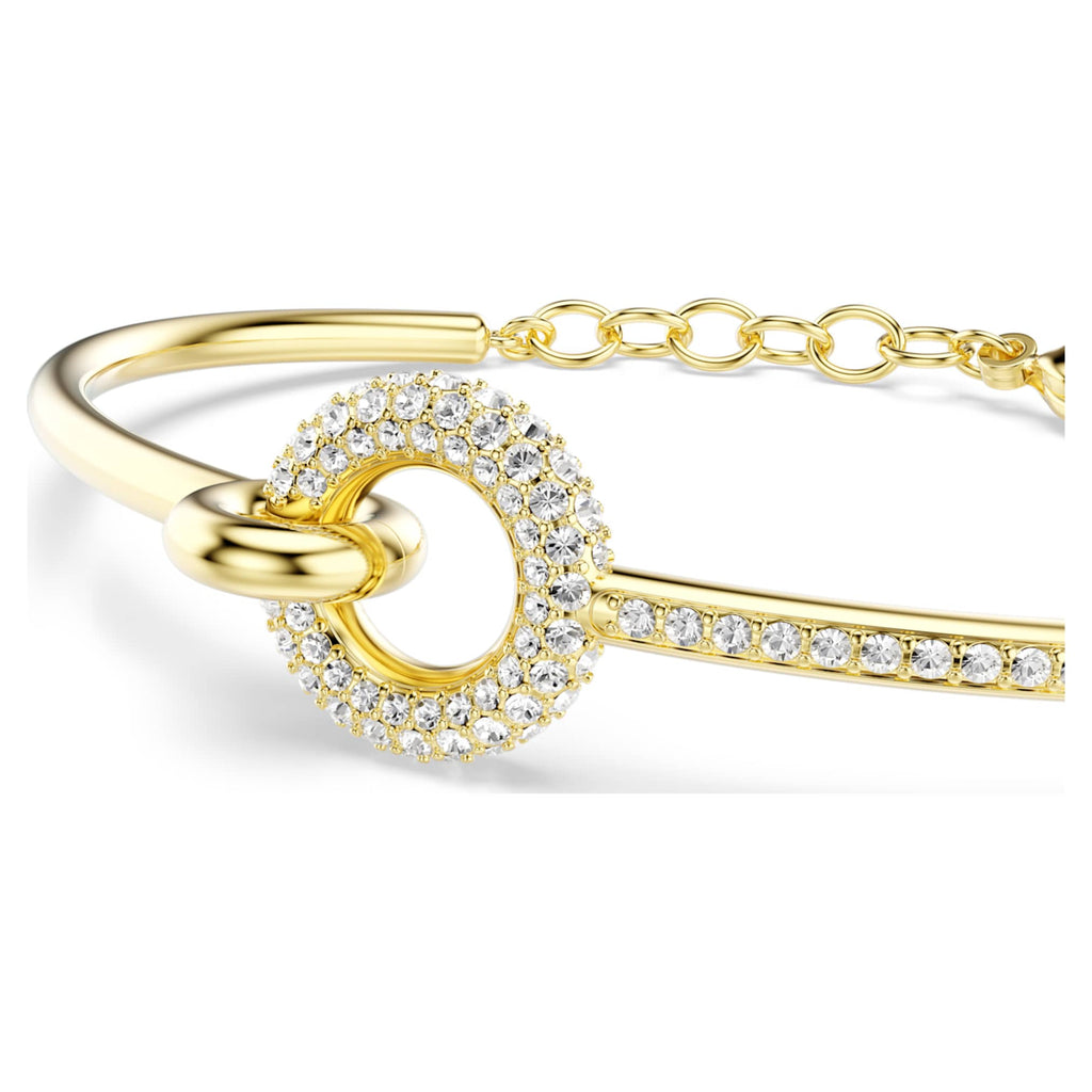 Dextera bangle Round cut, White, Gold-tone plated | Shukha Online Store