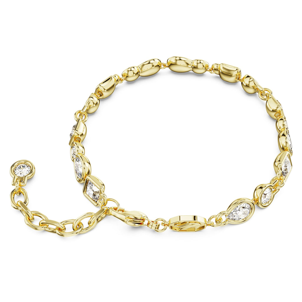 Dextera bracelet Mixed cuts, White, Gold-tone plated - Shukha Online Store