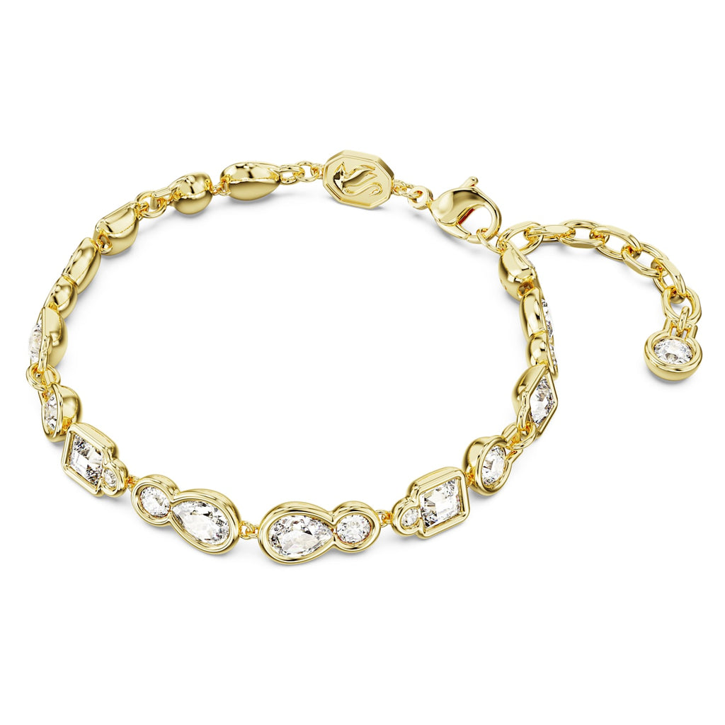 Dextera bracelet Mixed cuts, White, Gold-tone plated | Shukha Online Store