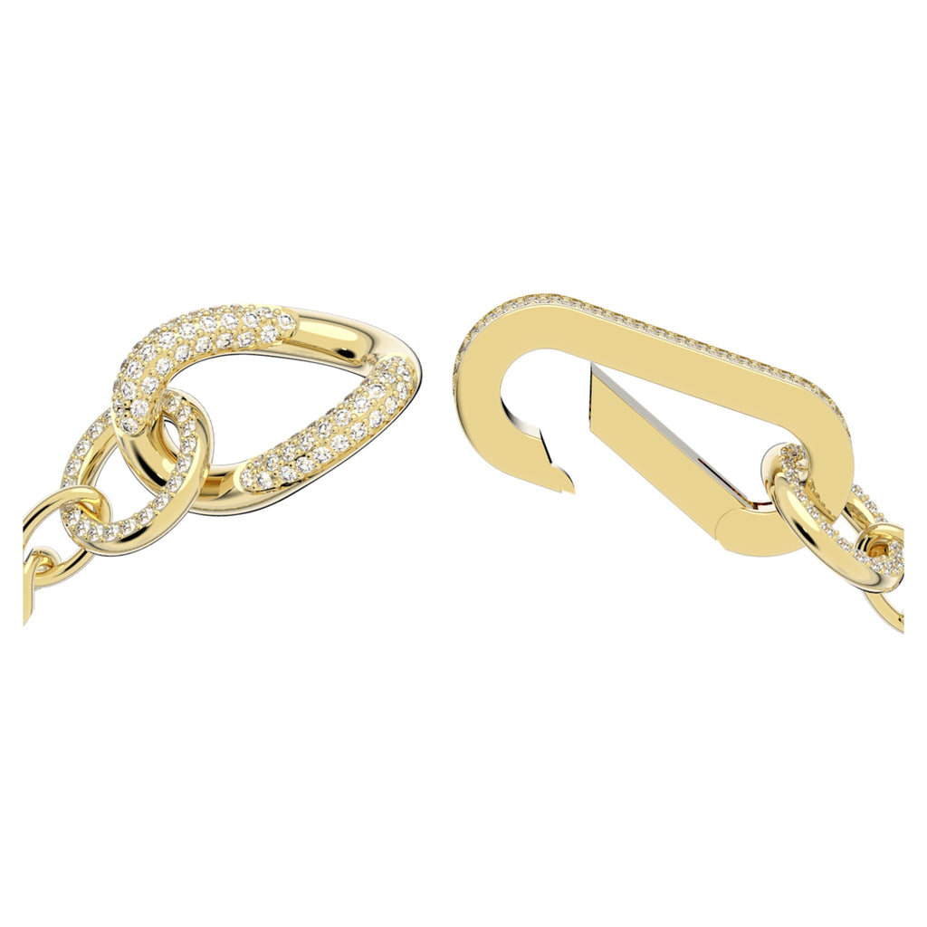 Dextera bracelet Pavé, Mixed links, White, Gold-tone plated - Shukha Online Store