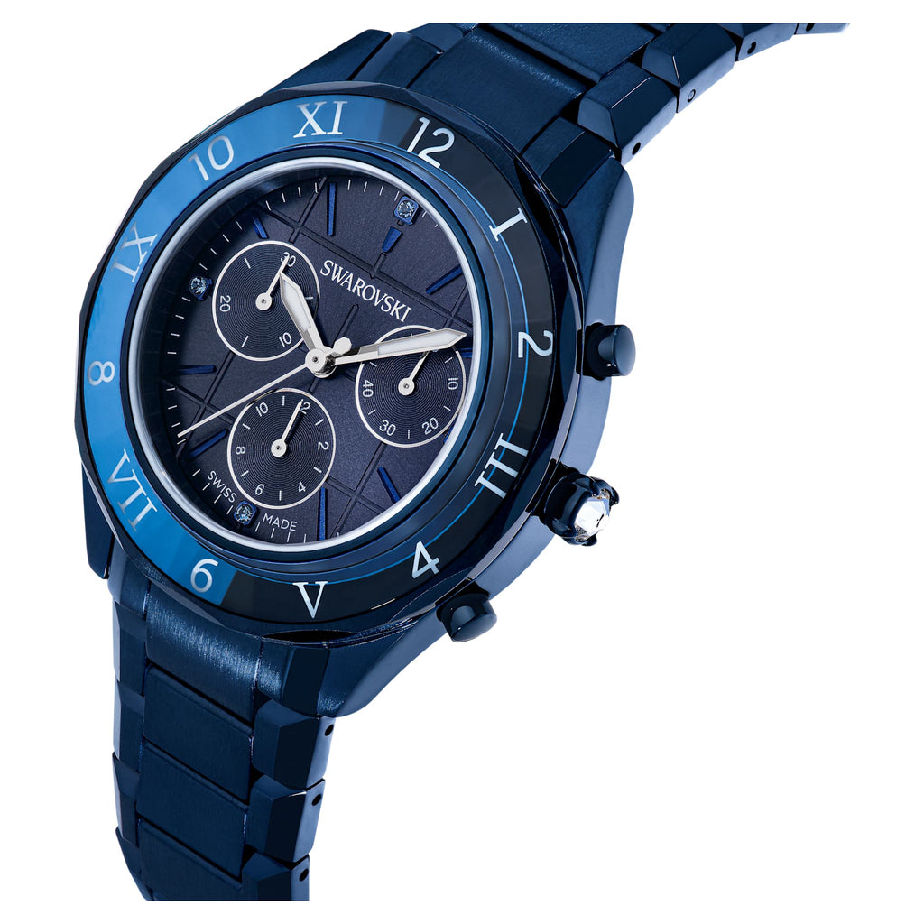 Dextera chrono watch 39mm, Swiss Made, Metal bracelet, Blue, Blue finish - Shukha Online Store