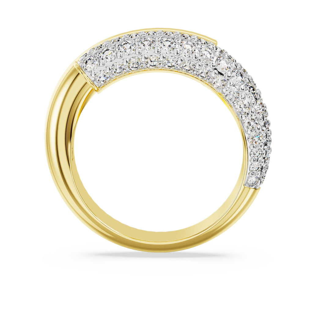 Dextera cocktail ring White, Gold-tone plated - Shukha Online Store
