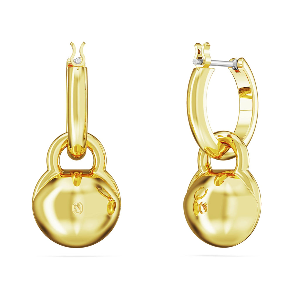Dextera drop earrings Round cut, White, Gold-tone plated - Shukha Online Store