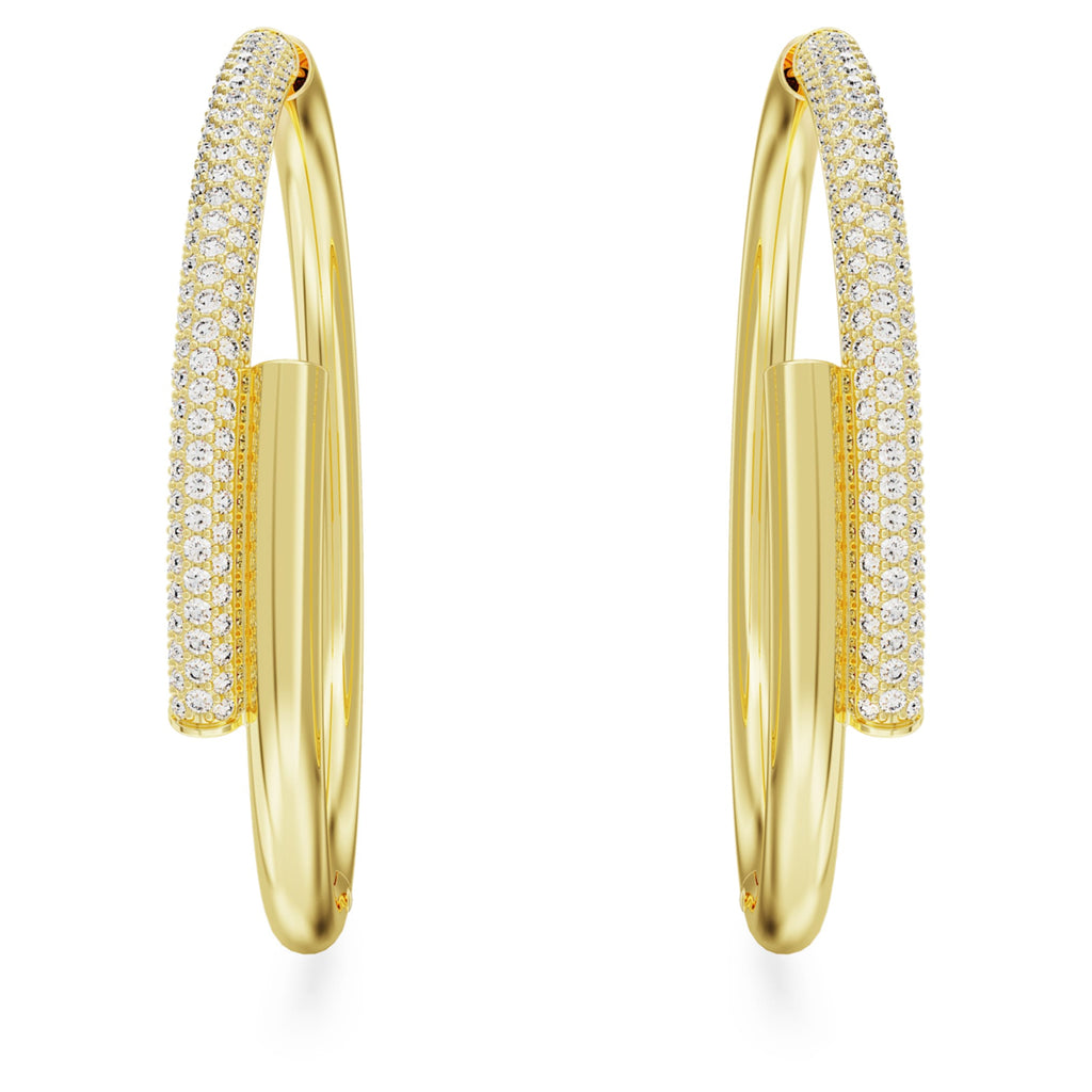 Dextera hoop earrings White, Gold-tone plated - Shukha Online Store