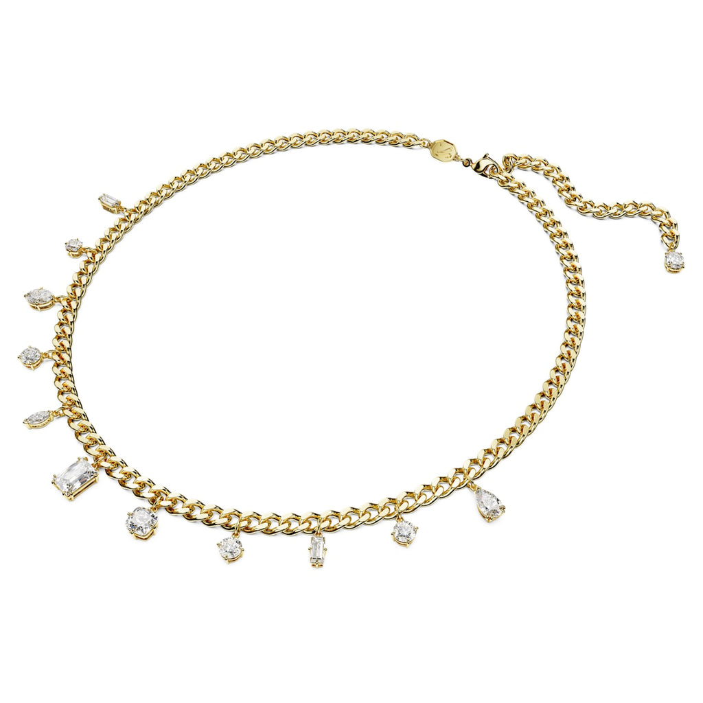 Dextera necklace Mixed cuts, White, Gold-tone plated - Shukha Online Store