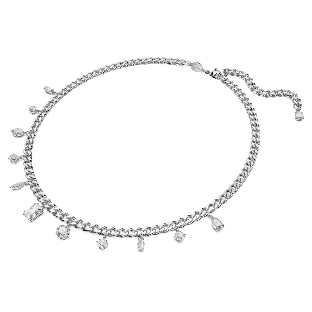 Dextera necklace Mixed cuts, White, Rhodium plated - Shukha Online Store
