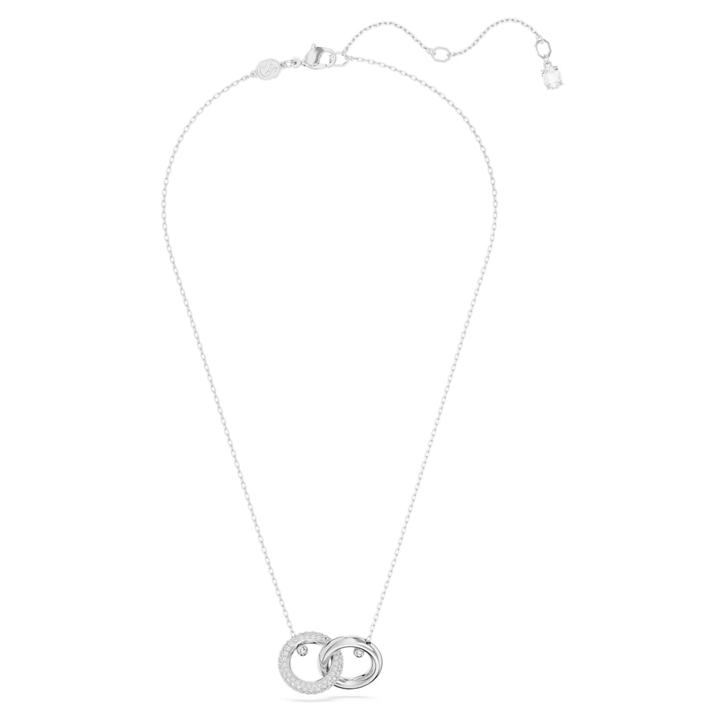 Dextera pendant Interlocking loop, White, Rhodium plated - Shukha Online Store