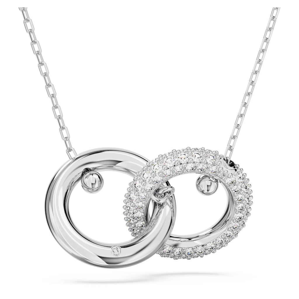 Dextera pendant Interlocking loop, White, Rhodium plated - Shukha Online Store