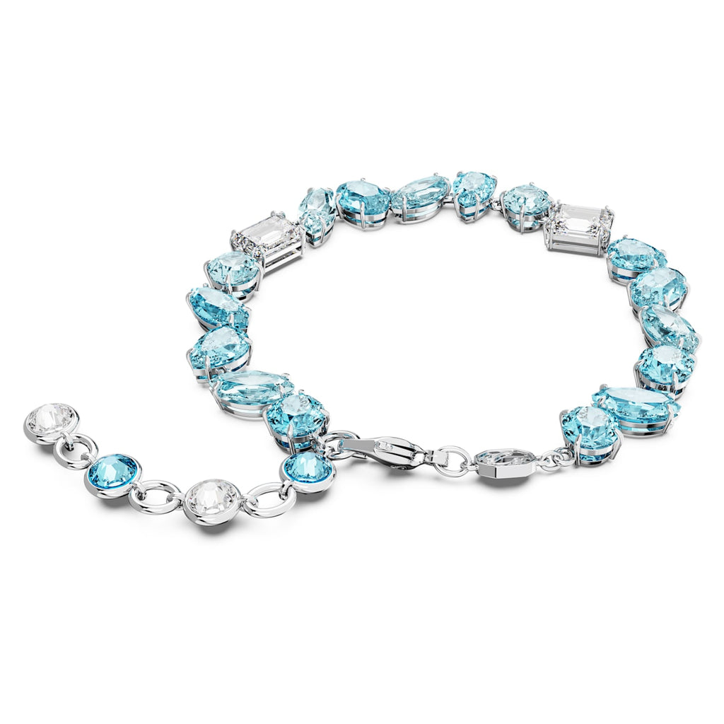 Gema bracelet Mixed cuts, Blue, Rhodium plated - Shukha Online Store