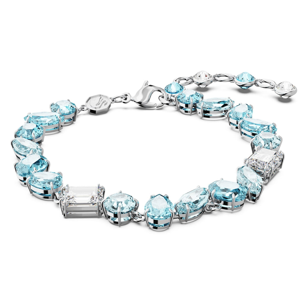 Gema bracelet Mixed cuts, Blue, Rhodium plated - Shukha Online Store