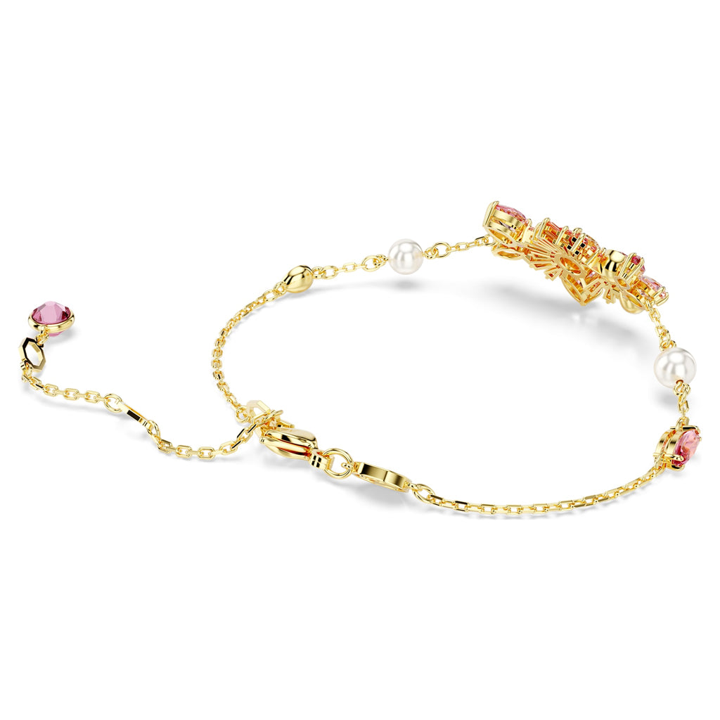 Gema bracelet Mixed cuts, Flower, Pink, Gold-tone plated - Shukha Online Store