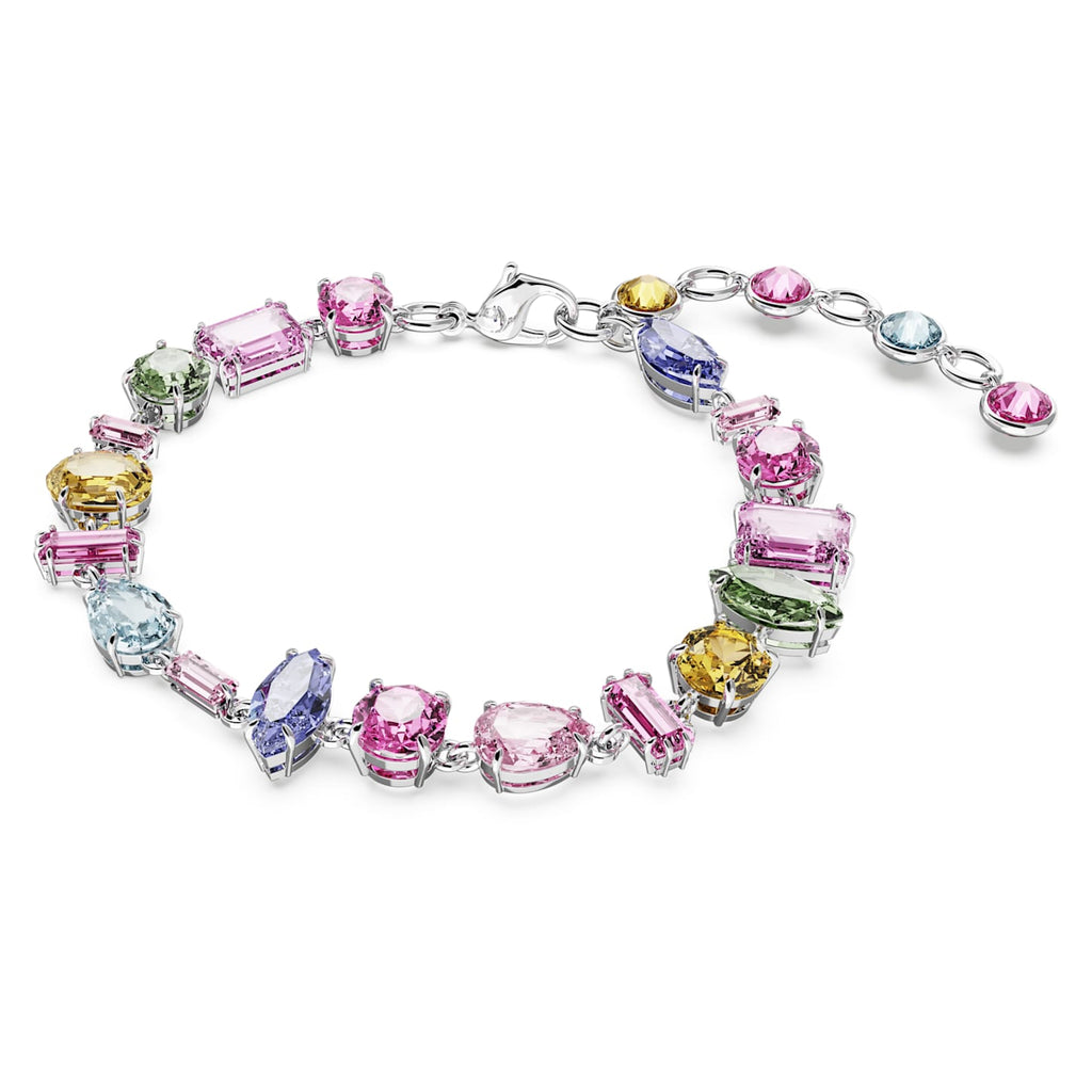 Gema bracelet Mixed cuts, Multicolored, Rhodium plated - Shukha Online Store