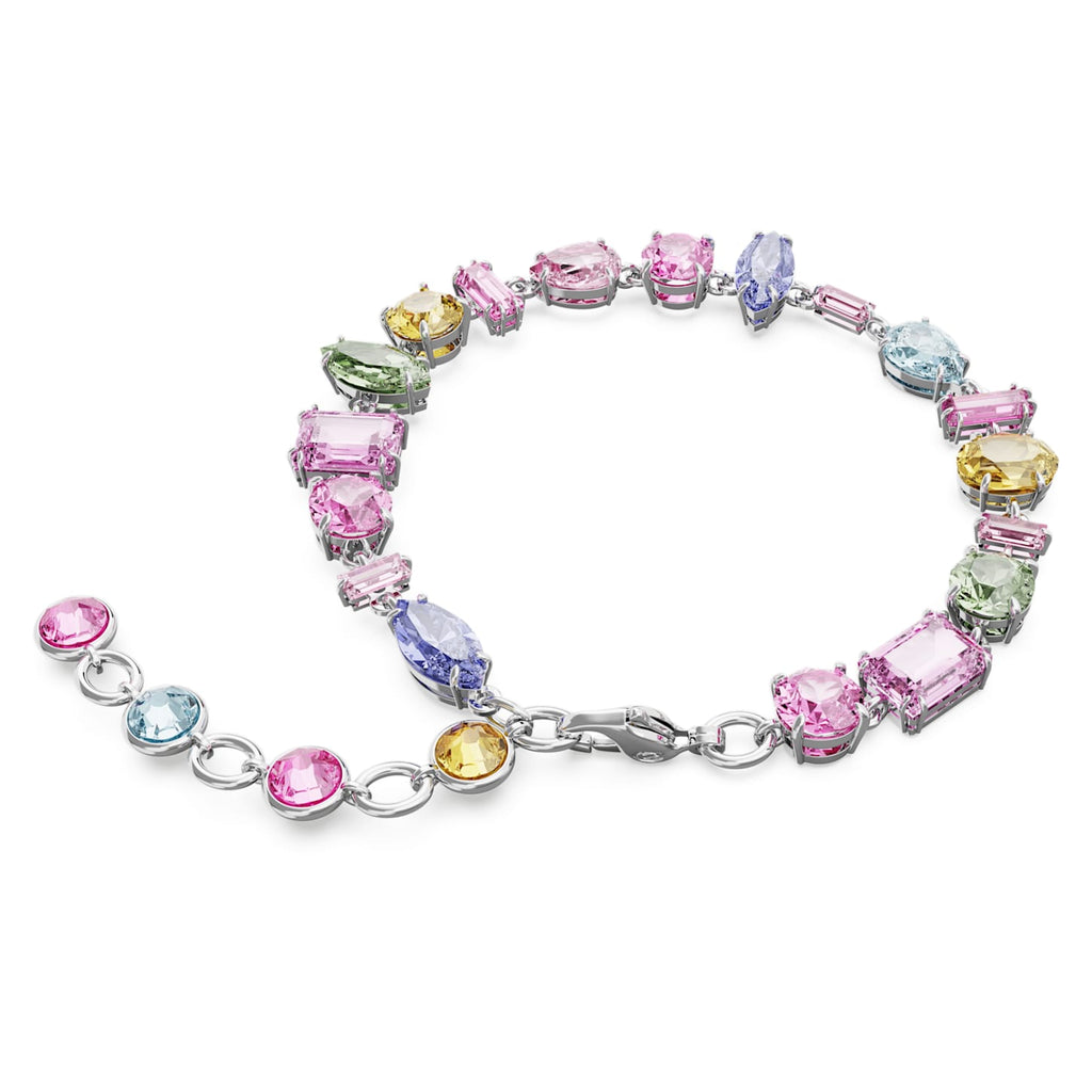 Gema bracelet Mixed cuts, Multicolored, Rhodium plated - Shukha Online Store