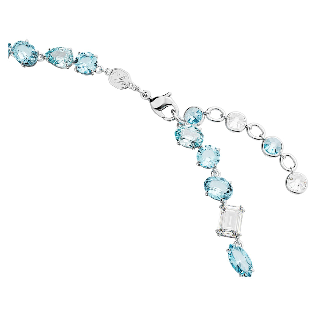 Gema necklace Mixed cuts, Blue, Rhodium plated - Shukha Online Store