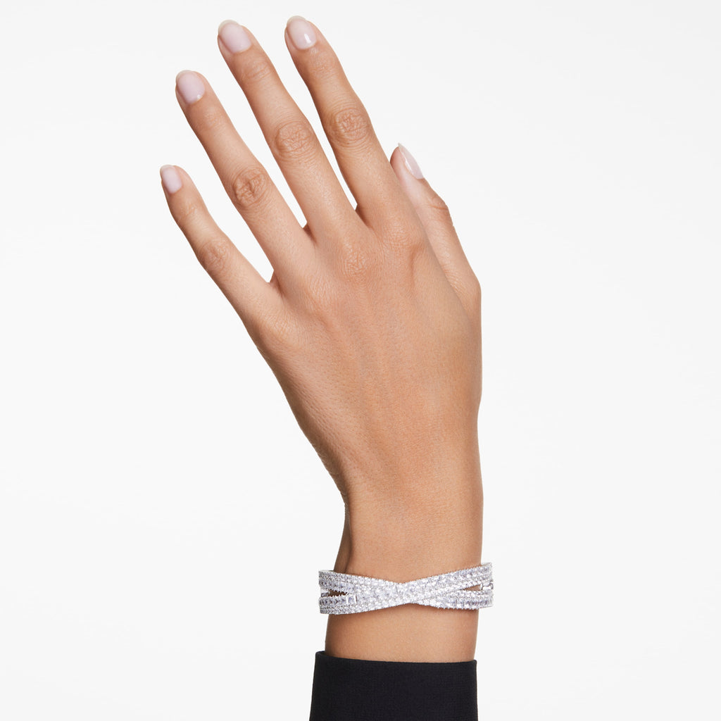 Hyperbola cuff Mixed cuts, Infinity, White, Rhodium plated - Shukha Online Store