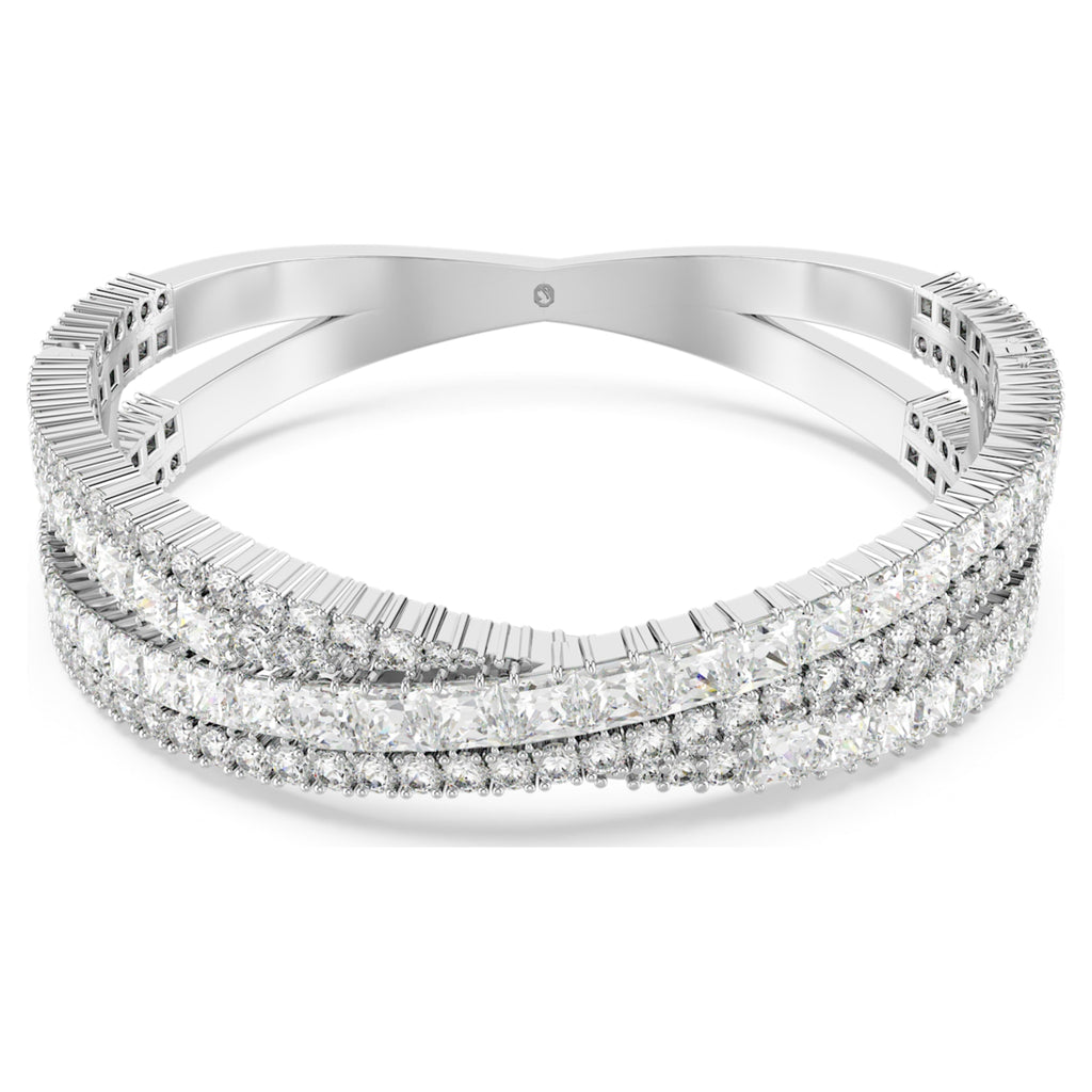 Hyperbola cuff Mixed cuts, Infinity, White, Rhodium plated - Shukha Online Store