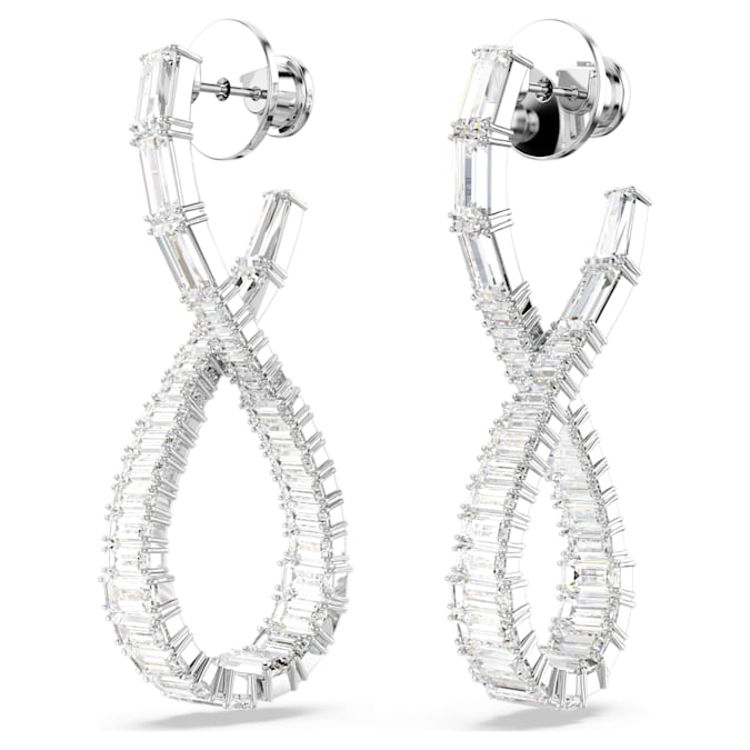 Hyperbola drop earrings Infinity, White, Rhodium plated - Shukha Online Store