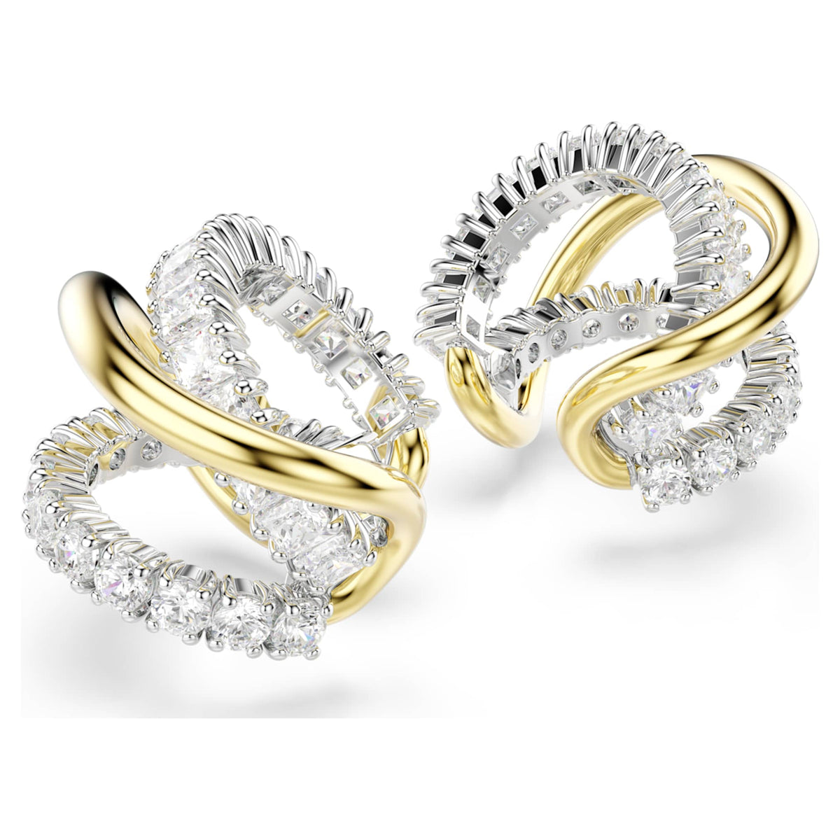 Hyperbola ear cuffs Mixed cuts, White, Mixed metal finish | Shukha ...