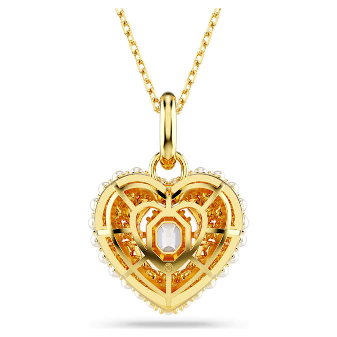 Hyperbola pendant Heart, White, Gold-tone plated - Shukha Online Store