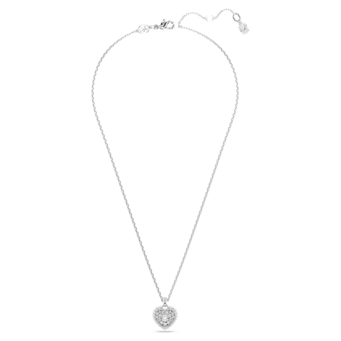 Hyperbola pendant Heart, White, Rhodium plated - Shukha Online Store