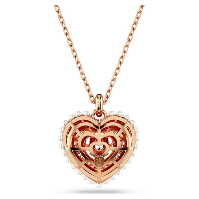 Hyperbola pendant Heart, White, Rose gold-tone plated - Shukha Online Store