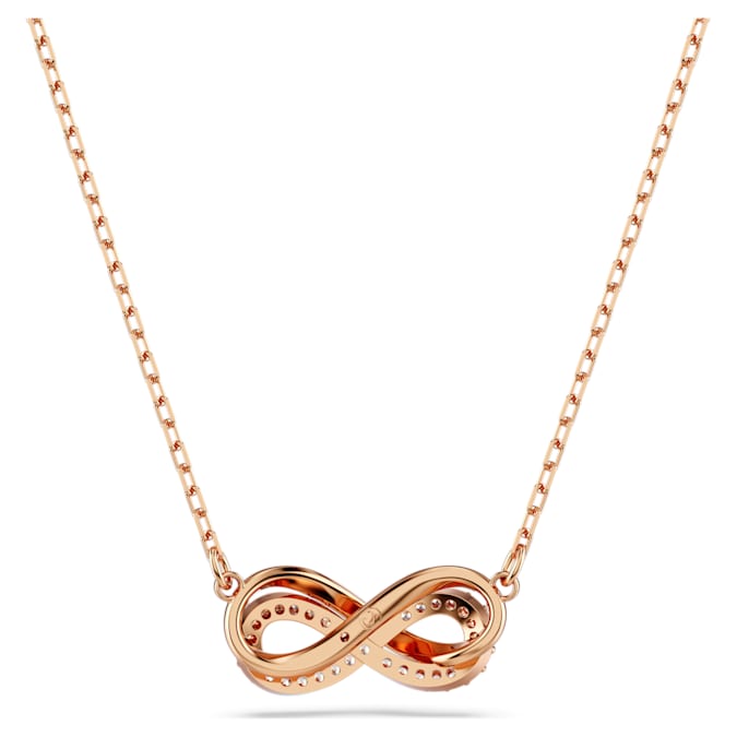 Hyperbola pendant Pavé, Infinity, White, Rose gold-tone plated - Shukha Online Store