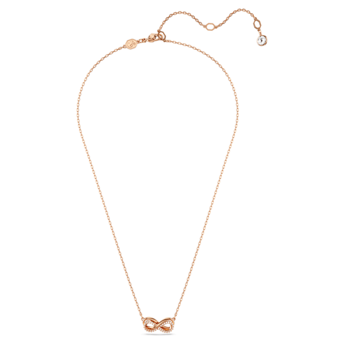 Hyperbola pendant Pavé, Infinity, White, Rose gold-tone plated - Shukha Online Store