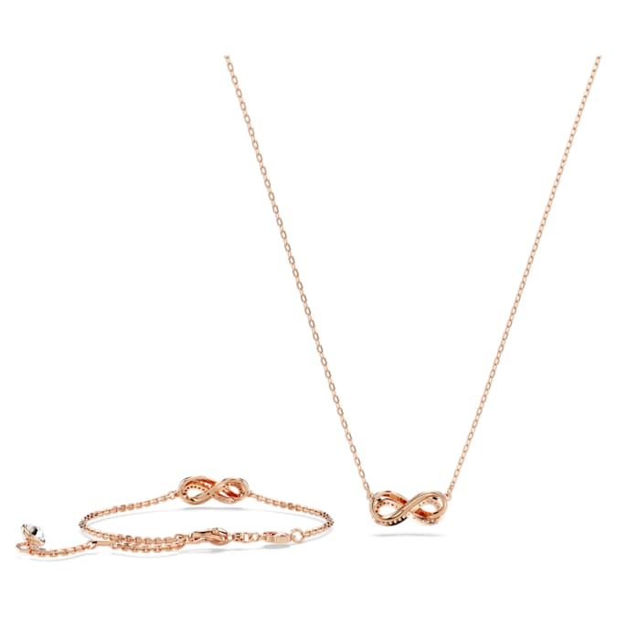Hyperbola set Infinity, White, Rose gold-tone plated - Shukha Online Store