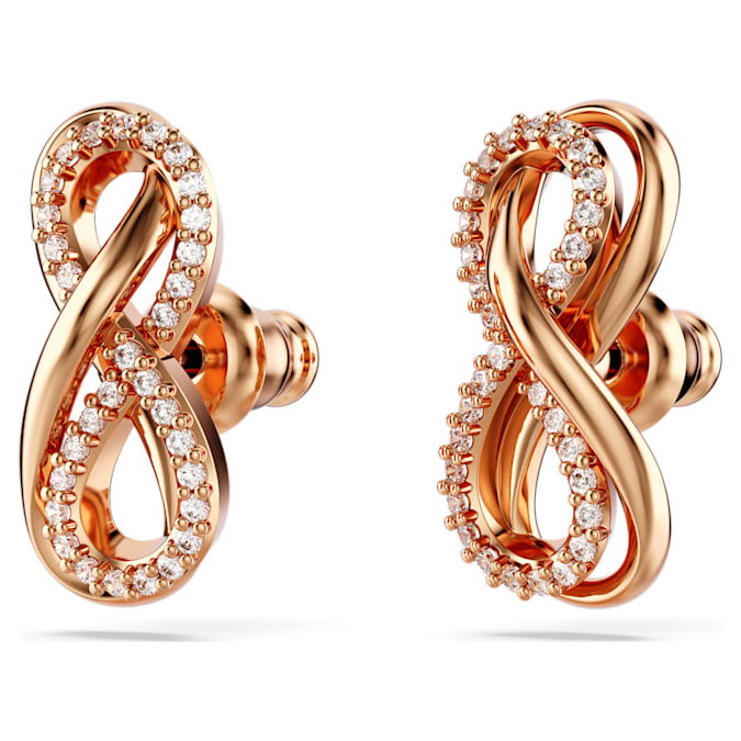 Hyperbola stud earrings Infinity, White, Rose gold-tone plated - Shukha Online Store