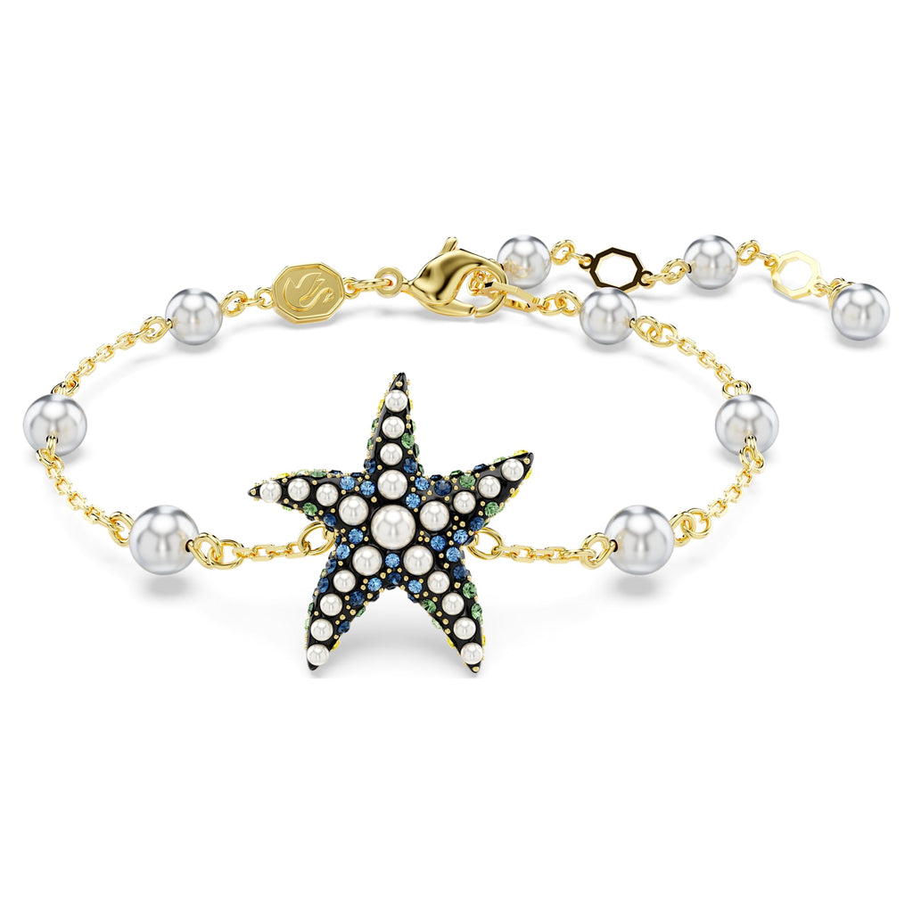 Idyllia bracelet Crystal pearls, Starfish, Multicolored, Gold-tone plated - Shukha Online Store