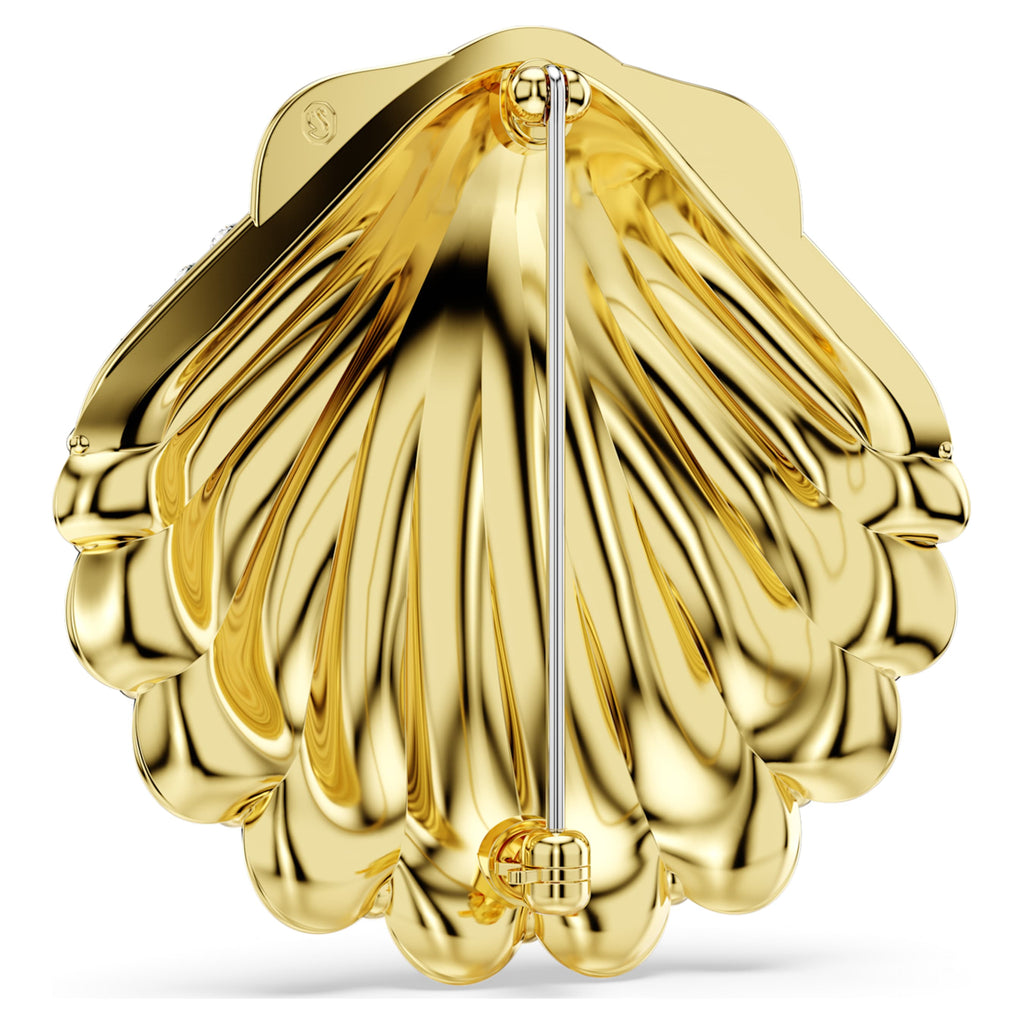Idyllia brooch Shell, White, Gold-tone plated - Shukha Online Store