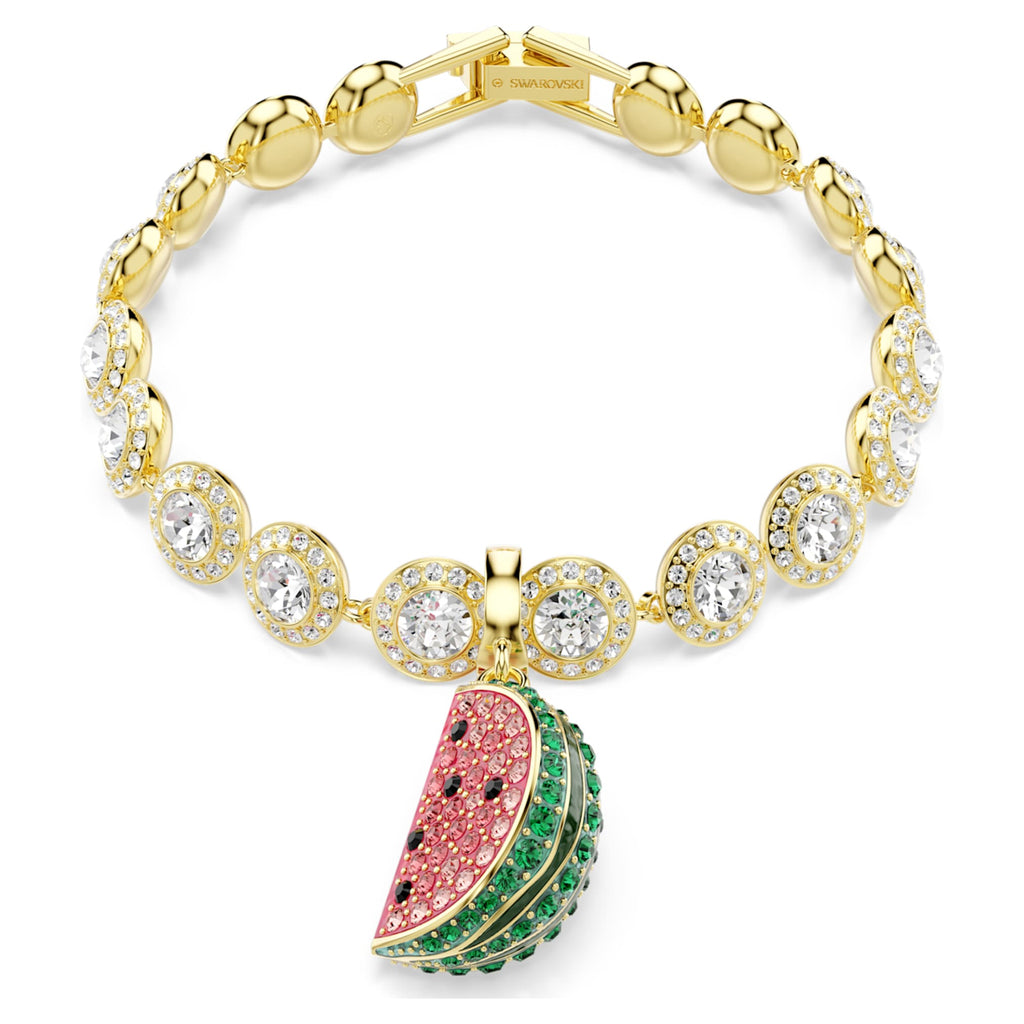 Idyllia charm Mixed cuts, Watermelon, Multicolored, Gold-tone plated ...